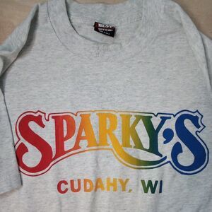 Vintage Sparky's Bar Cudahy Wisconsin Rainbow Roll T-Shirt